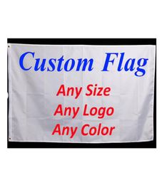 Flags personnalisés Banners de 3x5ft 100polyester numérique imprimé pour une promotion publicitaire de haute qualité intérieure de haute qualité avec laiton grommets2470153