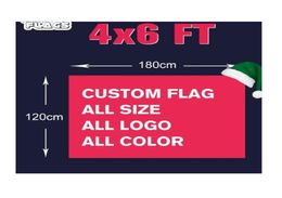 Banners de banderas personalizadas CARATE 100POLYESTES 4x6ft Promoción de publicidad digital con su logotipo personalizado LOGO LA A GROMETS4931991