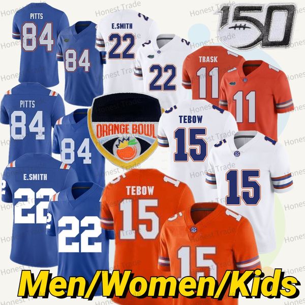 Personnalisé Florida Gators College Football Jersey Anthony Richardson 15 Tim Tebow 22 Emmitt Smith Kyle Pitts Kyle Trask Hernandez Orange Blanc Hommes Femmes Enfants Maillots