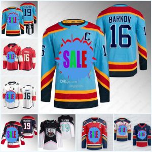 Aangepaste Florida''Panthers''16 Aleksander Barkov Hockey Jersey Reverse 5 Aaron Ekblad 19 Matthew Tkachuk Sergei Bobrovsky Hornqvist Reinhart S