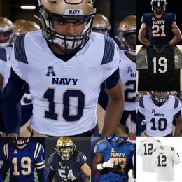 Custom Fly Navy Midshipmen voetbalshirt NCAA College 80 Mark Walker 23 Myles Fells 54 Diego Fagot 1 Jacob Springer 19 Keenan Reynolds 10 Malcolm Perry