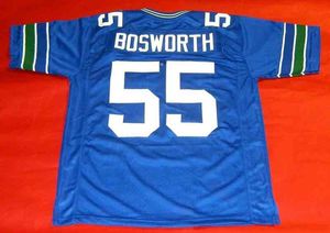 Custom Football Jersey Mannen Jeugd Vrouwen Vintage 55 Brian Bosworth Custom De BOZ zeldzame middelbare school Size S-6XL of elke naam en cijfertruien