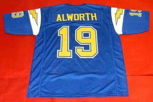 Aangepaste voetbaljersey mannen jeugd vrouwen vintage 19 lance alworth zeldzame middelbare school maat s-6xl of enige naam en nummer jerseys