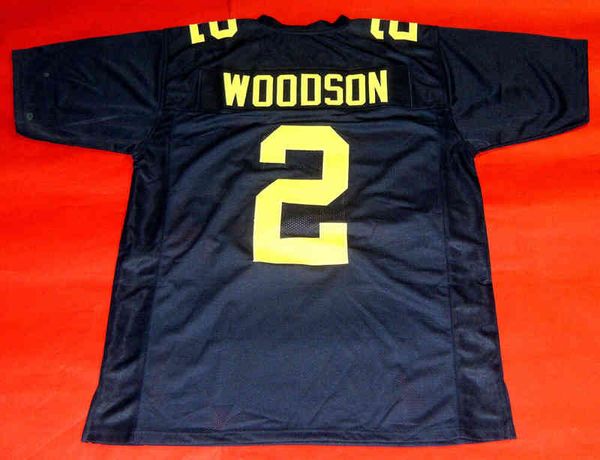 Camiseta de fútbol personalizada Hombres Jóvenes Mujeres Vintage 2 CHARLES WOODSON azul CUSTOM Rare High School Tamaño S-6XL o cualquier nombre y número de camisetas