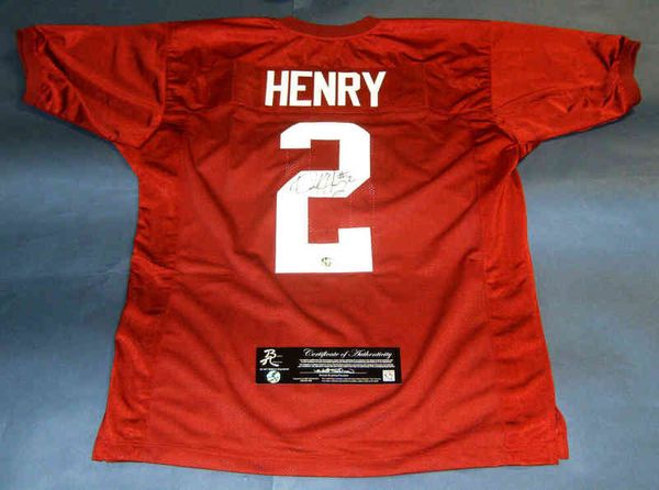 Camiseta de fútbol personalizada Hombres Jóvenes Mujeres Vintage 2 DERRICK HENRY CRIMSON 2015new BAMA AUTH Rare High School Tamaño S-6XL o cualquier nombre y número de camisetas