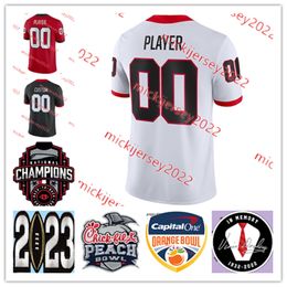 Aangepaste voetbalshirts 2023 College Football Champions Jersey 19 Brock Bowers 13 Stetson Bennett IV Jalen Carter Kelee Ringo 24 Malaki Starks Tykee Smith Heren Jeugd