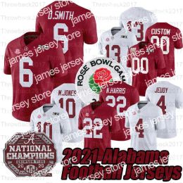 Jerseys de fútbol personalizados personalizados 2021 Alabama Crimson Tide College Football rojo blanco para hombre Juventud Cualquier nombre Jersey Tamaño S-XXXL 10 Mac Jones 4 Br