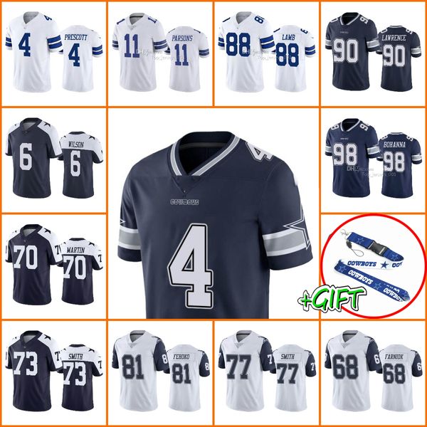 Camisetas de fútbol personalizadas Dallas''Cowboys''Men Trey Lance Micah Parsons Trevon Diggs CeeDee Lamb Dak Prescott Tony Pollard Leighton Tyler Smith Mujeres Jersey juvenil