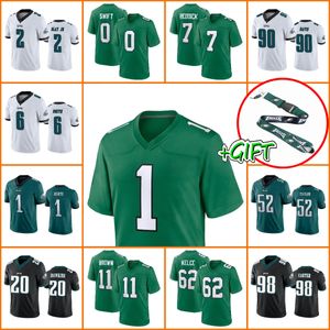 Jerseys de fútbol personalizados Filadelfiaaglesmen AJ Brown Devonta Smith Jalen Hurts Jason Kelce Dandre Swift Nolan Smith Jr. Brandon Slay Goedert Women Youth Jersey