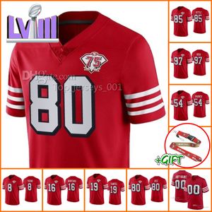 Jerseys de football personnalisés SANFRANCISCO49ERSMEN FEMMES JEUNTURE JERSEY DEEBO SAMUEL GEORGE KITTLE STEVE JEUNE JERRY RICE TREY LANCE GAROPPOLO AIYUK 75e anniversaire