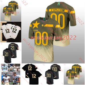 Football personnalisé cousu armée Black Knights Football Jersey 25 Josiah Banks 62 Sam Barczak 7 Charlie Barnett 50 Braden Bartosh 9 Maurice Bel High