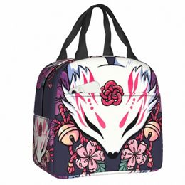 Aangepaste Fox Spirit Kitsune Lunch Tas Thermische Koeler Geïsoleerde Lunchbox voor Vrouwen Kinderen School Werk Picknick Voedsel Tote Ctainer X6V5 #