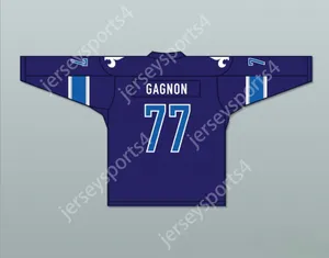 Custom Francis Gagnon 77 Le National de Quebec Home Hockey Jersey- Lance ET Compte (hij schiet, hij scoort) Top gestikte S-M-L-XL-XXL-3XL-4XL-5XL-6XL