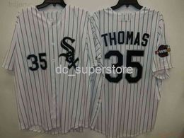 Custom FRANK THOMAS 2005 WORLD SERIES Genaaide honkbaltrui WHT Stitch Elke naam Nummer Heren Dames Jeugd honkbaltrui