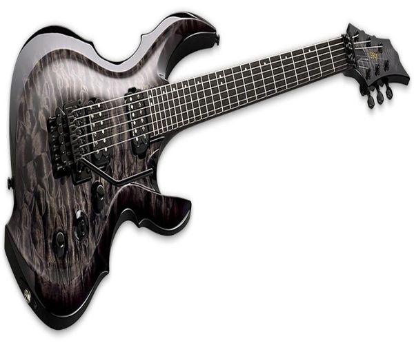 Guitarra FRX CTM personalizada VER A TRAVÉS DE BLACK SUNBURST Trans Grey Quilt Top Pastillas Seymour Duncan2630982