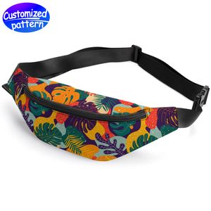 Op maat gemaakt heuptasje met volledige print HD-patroon Sterke, duurzame, veelzijdige, verstelbare riem Praktisch, ademend rugkussen, taille schuine borst 300D polyester 208 g meerkleurig