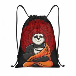 Bolsa de sorteo de panda divertida personalizada para entrenamiento mochilas de yoga para mujeres yoga meditati deportes gym sackpack p3ol#