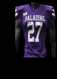 Custom Furman Paladins voetbal elke getalnaam Purple Gray White 4 Darren Grainger 9 Hamp Sisson 22 Devin Wynn 5 Dae039One Jer1488755