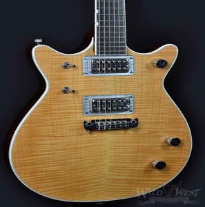 Aangepaste G6131My Malcolm Young Ii Natural Flame Maple Top Elektrische gitaar Dubbele Cutaway vaste body Bruin Back Chrome Pickups TU3271066