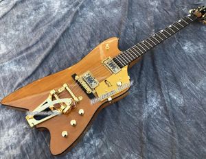 Aangepaste G6199 Billy Bo Jupiter Gloss Natural Thunderbird elektrische gitaar Black Body Binding Bigs Tremolo Bridge Gold Sparkle Penguin slagplaat Thumbnail Inlay