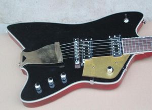 Custom G6199 Billybo Júpiter Thunderbird Black Top Guitarra Electric Guitar Red Codo Sparkle Gold Pickguard9310568