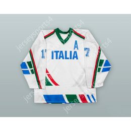 JERSEY DE HOCKEY BLANCO DEL EQUIPO NACIONAL DE ITALIA GATES ORLANDO 17 personalizado NUEVO Top Ed S-M-L-XL-XXL-3XL-4XL-5XL-6XL