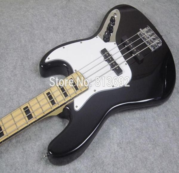 Geddy Lee Signature personalizado 4 cuerdas Precisión Jazz Jazz Electric Bass Blass Maple Tecket Bloque Negro Inquipaciones 8595097