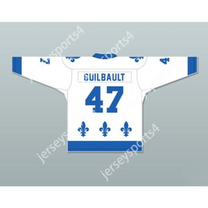 Aangepaste GILLES GUILBAULT 47 LE NATIONAL DE QUEBEC HOCKEY JERSEY- LANCE ET COMPTE NIEUW Top gestikt S-M-L-XL-XXL-3XL-4XL-5XL-6XL