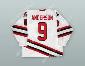 Custom Glenn Anderson 9 Canada White Hockey Jersey Top gestikt S-M-L-XL-XXL-3XL-4XL-5XL-6XL