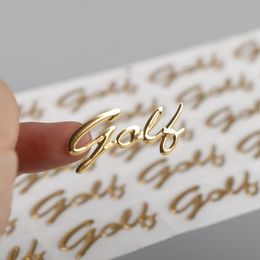Aangepaste gouden logo metalen merk labels 3D-stand-up zachte shinny gepersonaliseerde naam stickers zilveren label