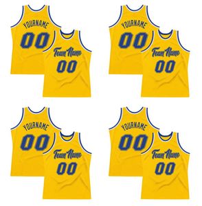 Custom Gold Royal-White Authentieke Throwback Basketball Jersey