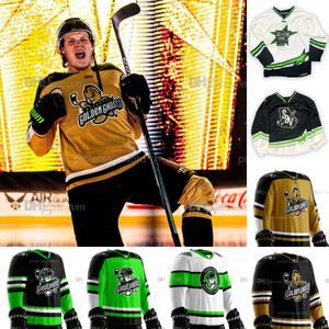 Maillot personnalisé Golden Ghosts Joe Fleming Jimmy Poreda Jett Jones Ryan Scarfo Alex Gilmour Simon Pinard Carter Long Elijah Vilio Savannah Ghost Pirates Hockey