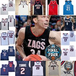 Custom Gonzaga Bulldogs Baloncesto Jersey NCAA College Stockton Drew Timme Watson Andrew Nembhard Kaden Perry Chet Holmgren Hunter Sallis