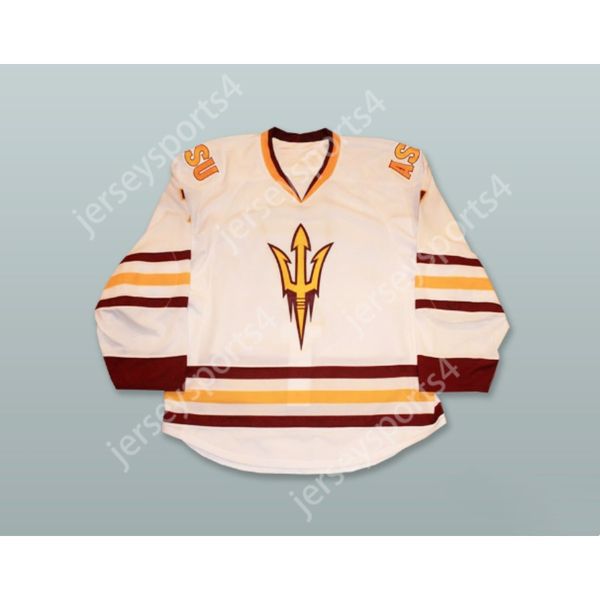 Maillot de HOCKEY blanc GORODETSKY 7 ASU personnalisé, nouveau haut cousu S-M-L-XL-XXL-3XL-4XL-5XL-6XL