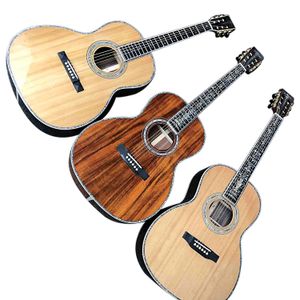 Custom Grand Acoustic Guitar Solid Spruce Top Life Tree Inlay Ebony Bonch Bridge Acoustic Electric Guitar