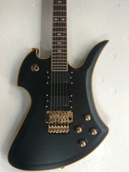Guitare électrique Grand B.C R personnalisée avec quincaillerie dorée en noir, livraison gratuite EMS