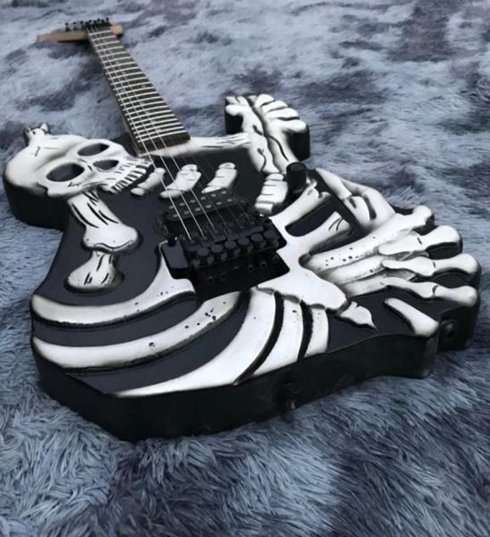 Grand Skull OS de guitare de corps sculpté 6 cordes GL Guitare électrique5787261
