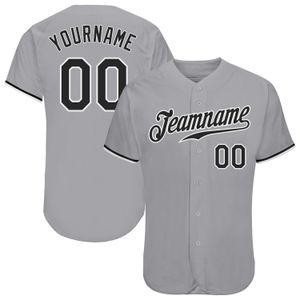 Jersey de baseball authentique noir gris-3 personnalisé