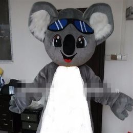 Costume de mascotte de koala gris personnalisé Taille adulte add a fan181k
