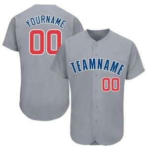 Jersey de baseball gris gris sur mesure