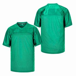Numéro de nom de couture de jersey de football authentique vert personnalisé