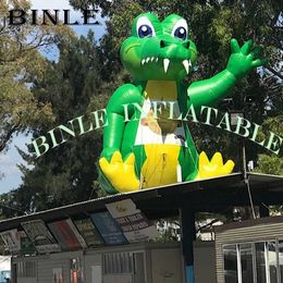 Ballon gonflable de bande dessinée d'alligator d'événement d'océan de crocodile gonflable géant vert fait sur commande pour la publicité