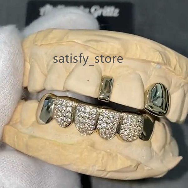 Custom Grillz Silver 10k 14K 18K Gold Grillz Iced out VVS Moisanite Grillz Diamond pour dents