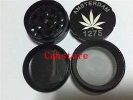 Custom 40mm 4piece Smoking Metal Herb Grinder Tobacco Amsterdam Grinder CNC Grinder Gratis verzending