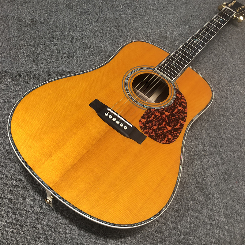 맞춤 기타, 단단한 AAA Spruce Top, Rosewood Pingerboard, Rosewood Sides and Back, 41 인치 고품질 45 어쿠스틱 기타