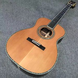 Guitare personnalisée, table en épicéa massif, touche en ébène, éclisses et dos en palissandre, reliure en véritable coquille d'ormeau, guitare acoustique 39 