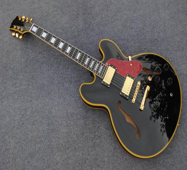 Tienda de guitarra personalizada para acabado brillante de ébano y fretas guitarras eléctricas de jazz que se encuentran en China6505067