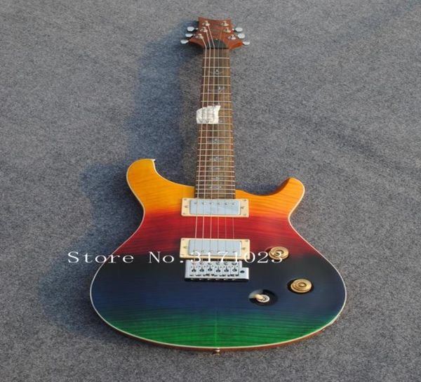 Tienda de guitarras personalizadas Guitarra Paul Smith de color arcoíris 100 madera Corea pintura derecha guitarra eléctrica de 6 cuerdas 3579425
