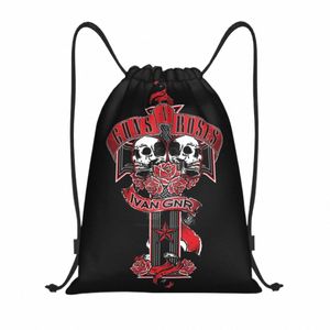 Custom Guns N Roses Bullet Logo Drawring Backpack Bags Women Lightweight Heavy Metal Gym Sports Sackpack Sacks voor Shop R1EW#