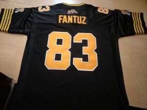 Aangepaste Hamilton Tiger-Cats Andy Fantuz #83 Aangepaste zwart witte volledige borduurwerk College Jersey maat S-4XL of aangepaste naam of nummer jersey